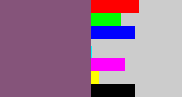 Hex color #85547a - dull purple