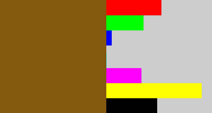 Hex color #85590d - medium brown