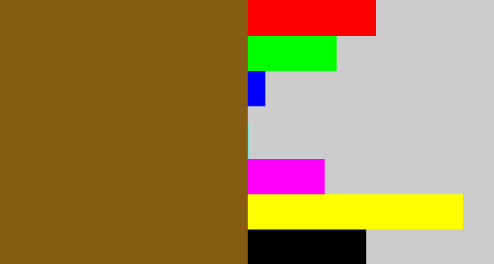 Hex color #855c11 - medium brown