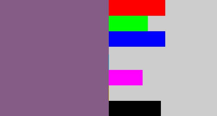Hex color #855c85 - dusty purple