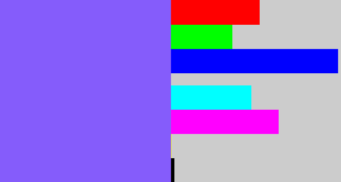 Hex color #855cfb - purpley