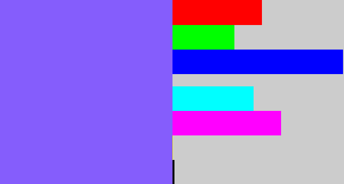 Hex color #855dfc - purpley