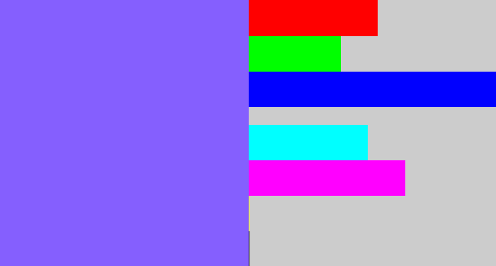 Hex color #855ffe - purpley