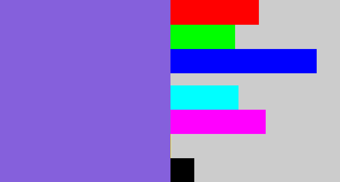 Hex color #8560dc - purpley
