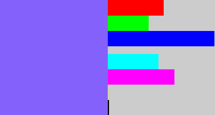 Hex color #8561fc - purpley