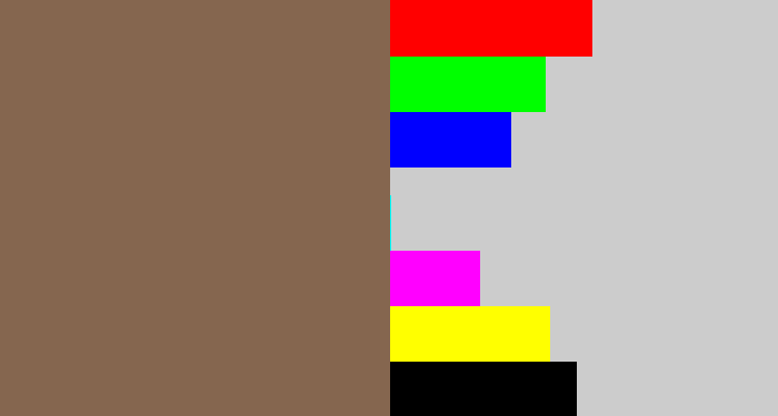 Hex color #85664f - dark taupe