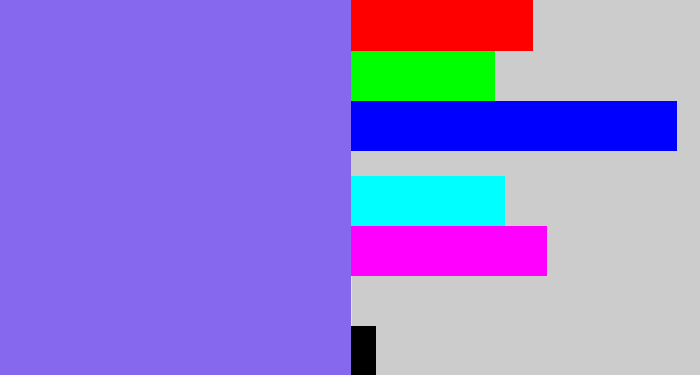 Hex color #8568ed - purpley