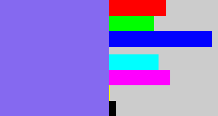 Hex color #8569f0 - purpley