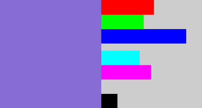 Hex color #856cd5 - purpley