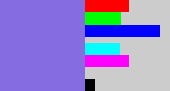 Hex color #856ce0 - purpley