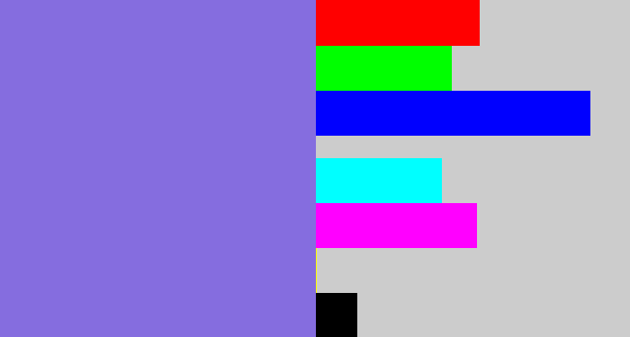 Hex color #856ddf - purpley