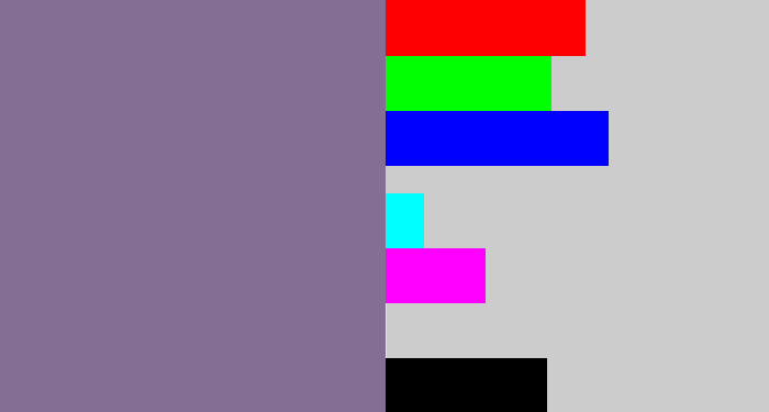 Hex color #856e94 - greyish purple