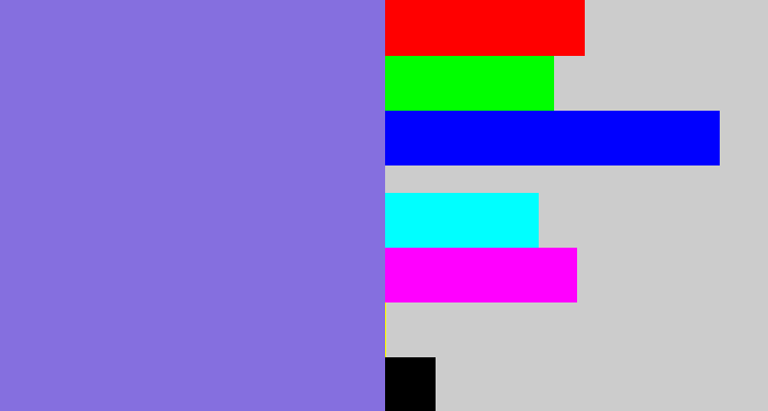 Hex color #856fdf - purpley