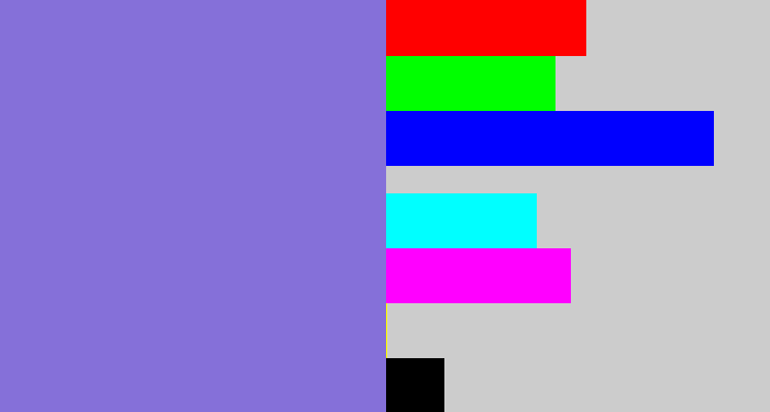 Hex color #8570d9 - purpley