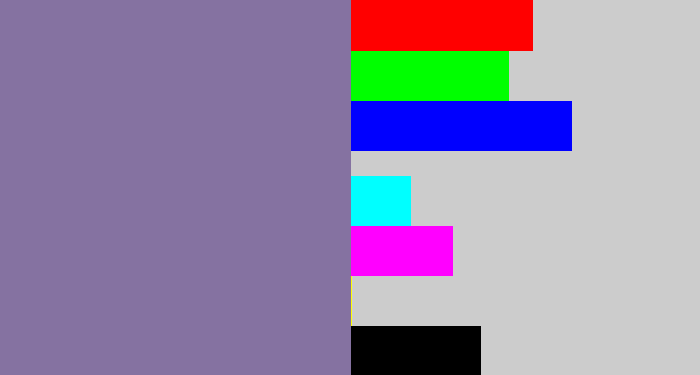 Hex color #8572a1 - dark lavender