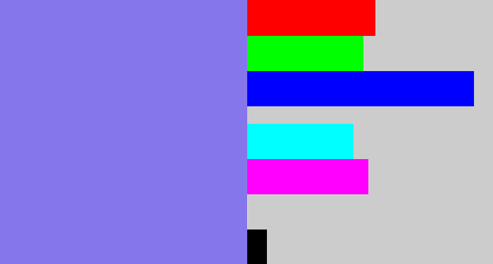 Hex color #8577eb - lavender blue