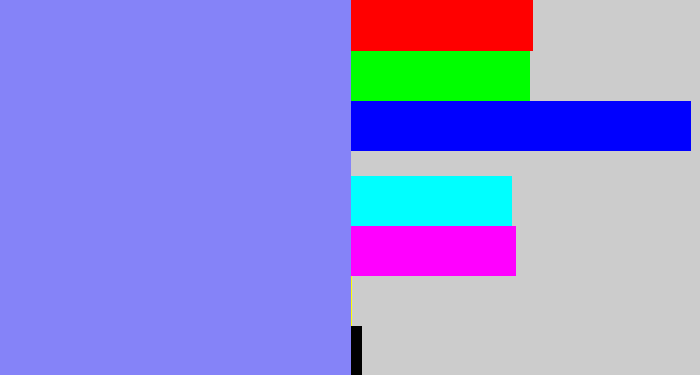 Hex color #8583f8 - lavender blue