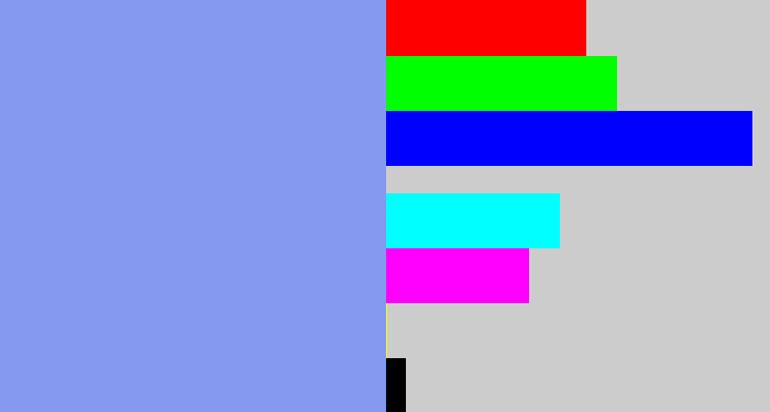 Hex color #8599f1 - periwinkle blue