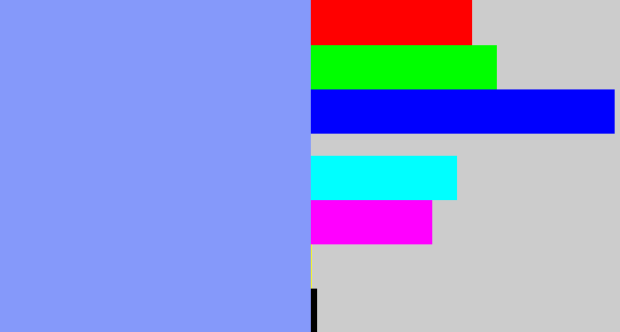 Hex color #8599fa - periwinkle blue