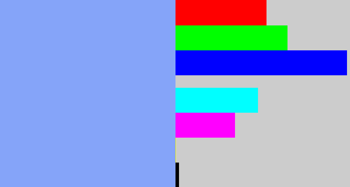 Hex color #85a4f9 - periwinkle blue