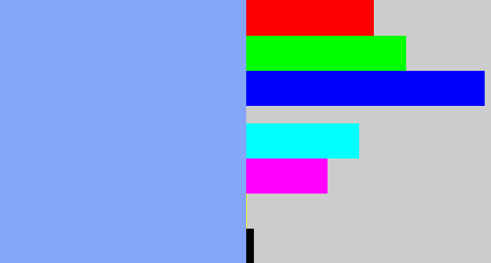 Hex color #85a5f8 - periwinkle blue