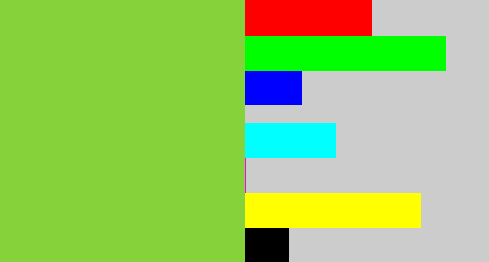 Hex color #85d23a - kiwi green