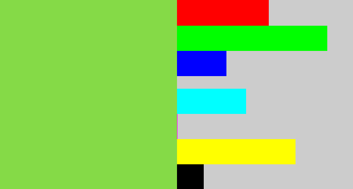Hex color #85da47 - kiwi green