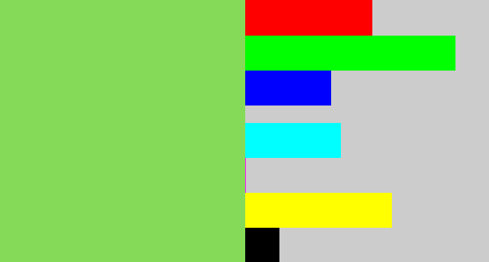 Hex color #85db58 - kiwi green
