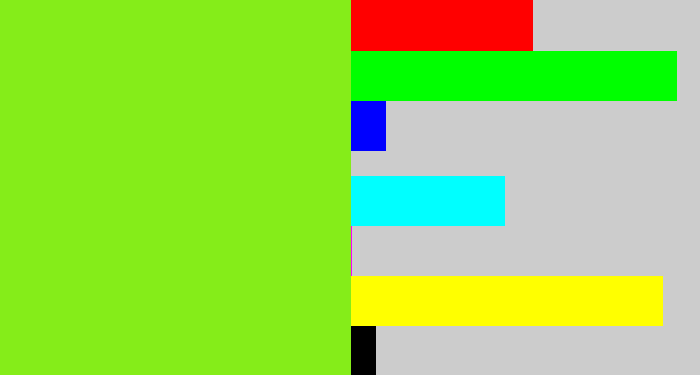 Hex color #85ed19 - acid green