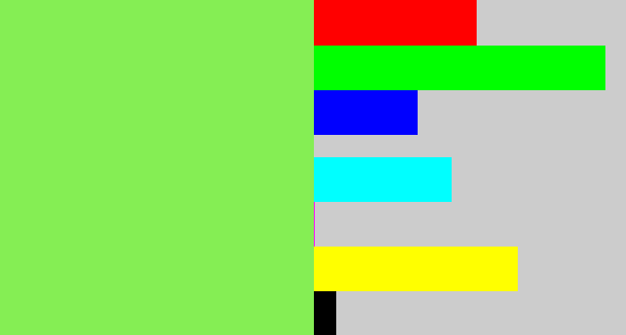 Hex color #85ee54 - kiwi green