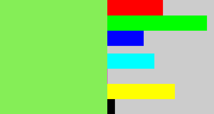 Hex color #85ee57 - lighter green
