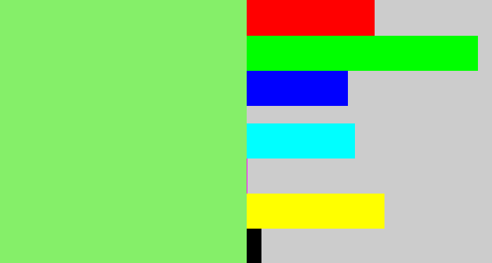 Hex color #85ef69 - lighter green