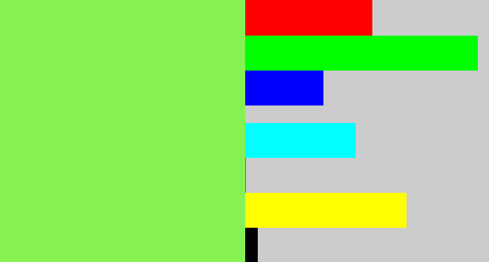 Hex color #85f152 - kiwi green