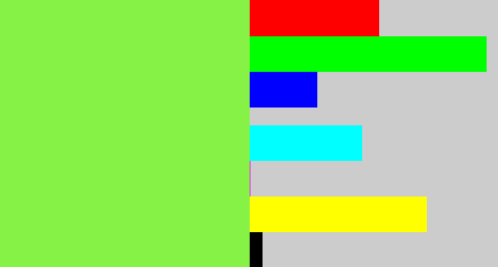 Hex color #85f245 - kiwi green