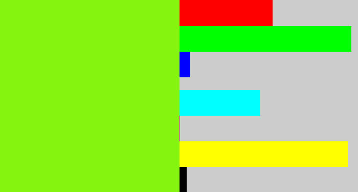 Hex color #85f40f - bright lime