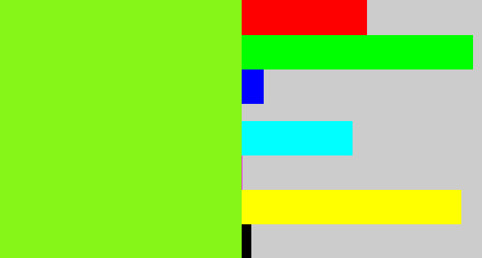 Hex color #85f617 - acid green