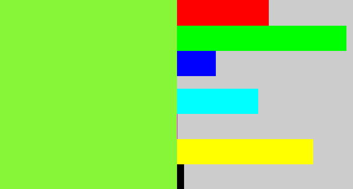 Hex color #85f638 - kiwi green