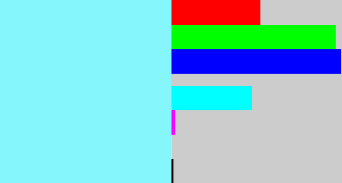 Hex color #85f6fc - robin egg blue