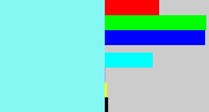 Hex color #85f8f4 - robin egg blue