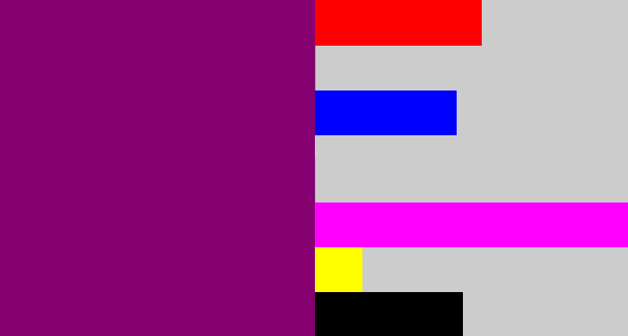 Hex color #860072 - red violet