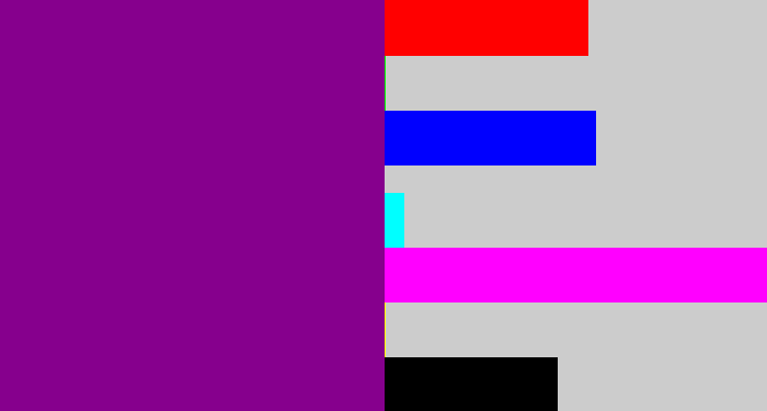 Hex color #86008d - barney purple