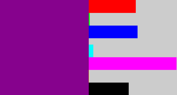 Hex color #86028d - barney purple