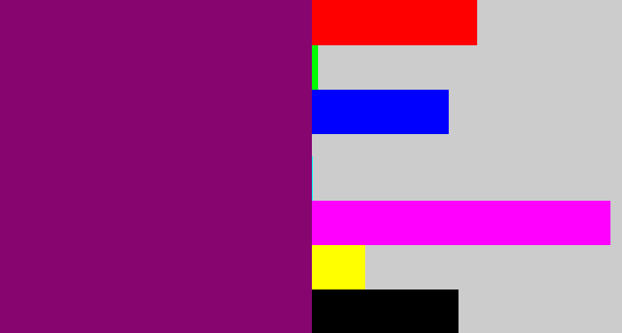 Hex color #86056f - red violet