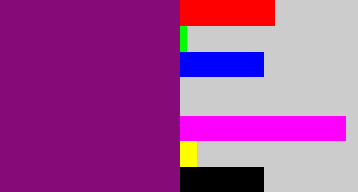 Hex color #860a78 - darkish purple