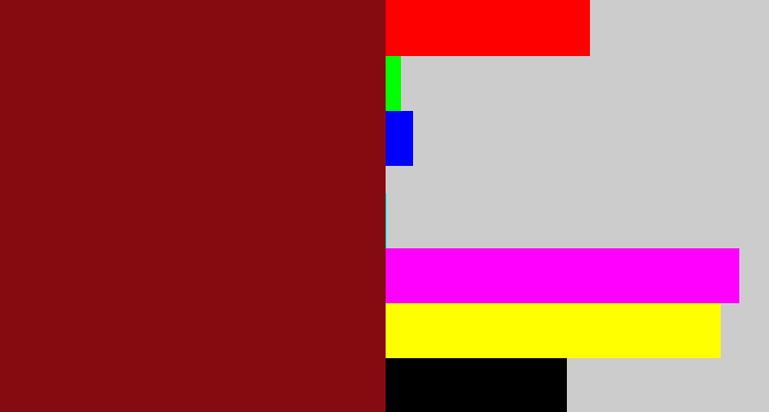 Hex color #860b11 - crimson