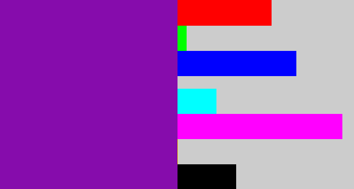 Hex color #860cac - purple