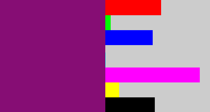 Hex color #860d74 - darkish purple