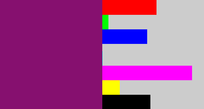 Hex color #86106f - darkish purple