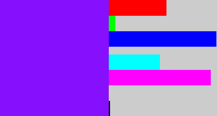 Hex color #8610fd - vivid purple
