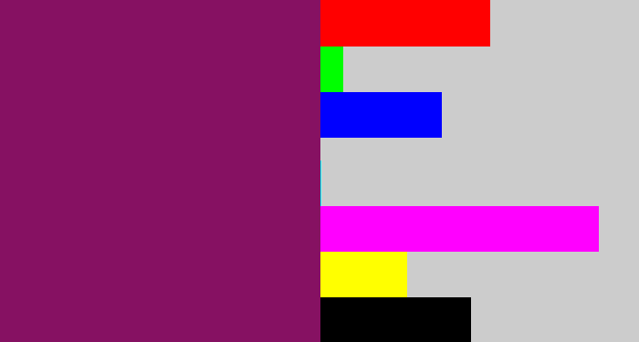 Hex color #861162 - reddish purple